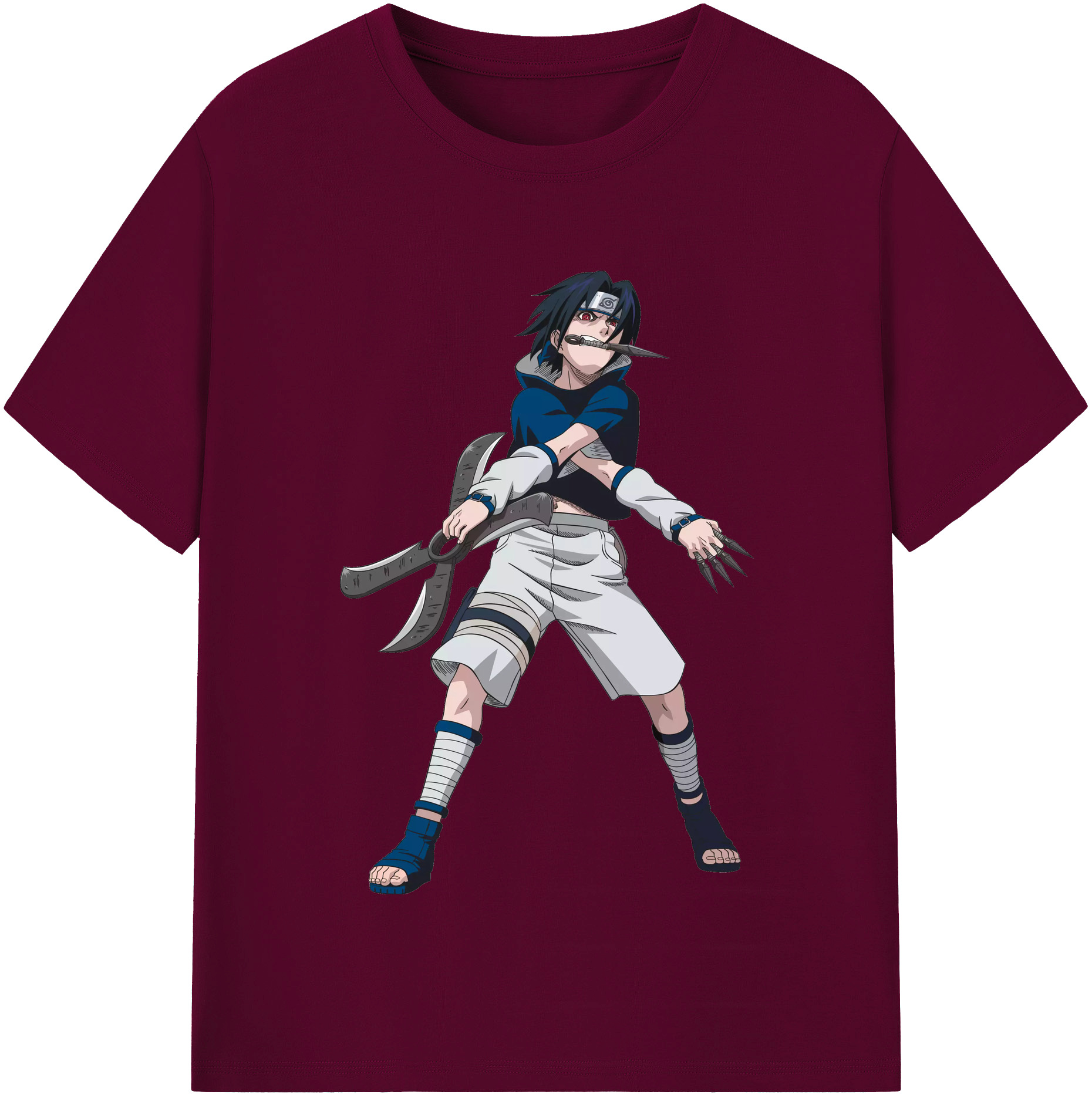 （画像用） NARUTO -ナルト- うちは サスケ Uchiha Sasuke レディースカジュアルプリントTシャツ（綿100％）